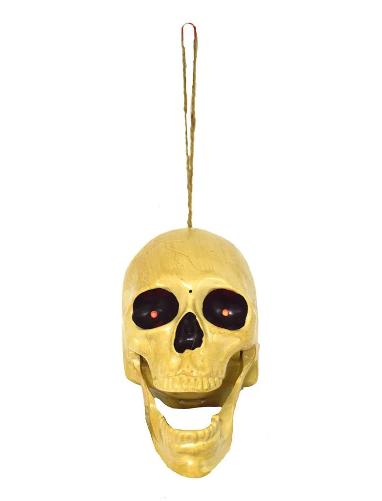Zingende doodskop 19 cm Halloween decoratie met koord