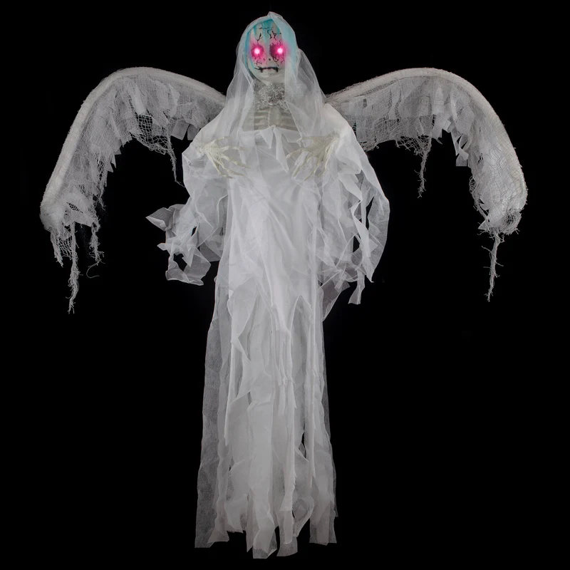 Hangend spook 120 cm met vleugels wit