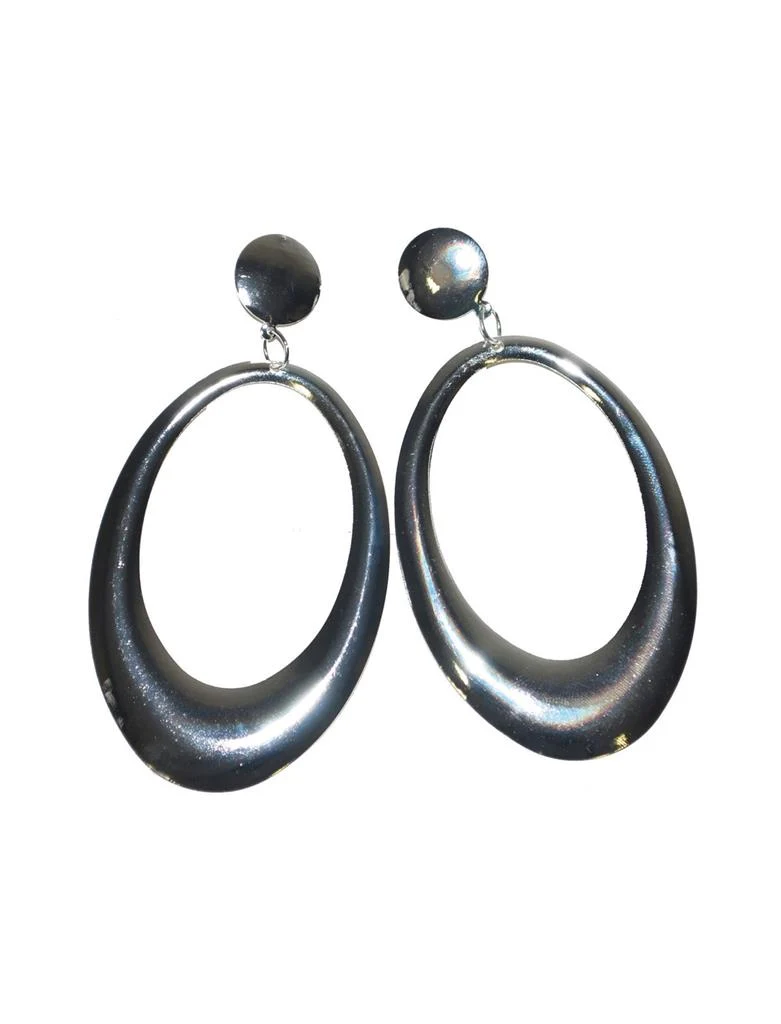 Grote ovale hangoorbellen zilver voor dames
