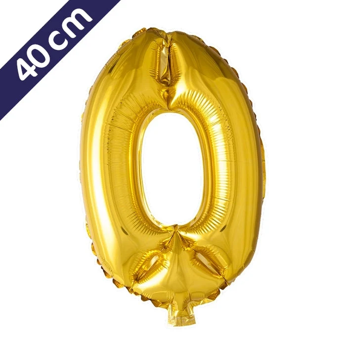 Cijferballon - goud - cijfer 0 - 40 cm