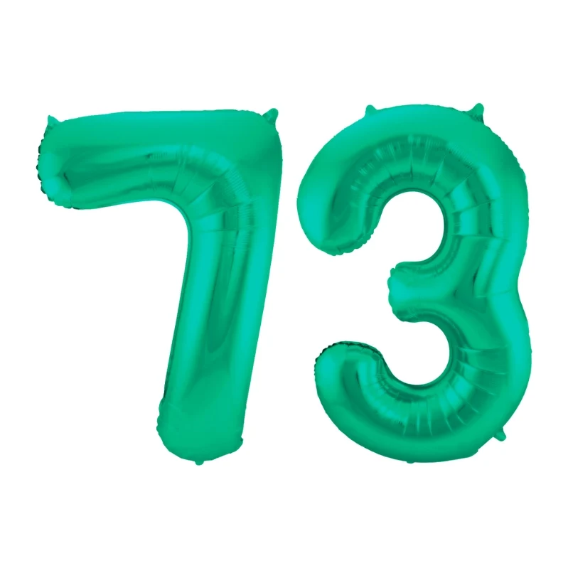 Folieballon 73 jaar metallic groen 86cm