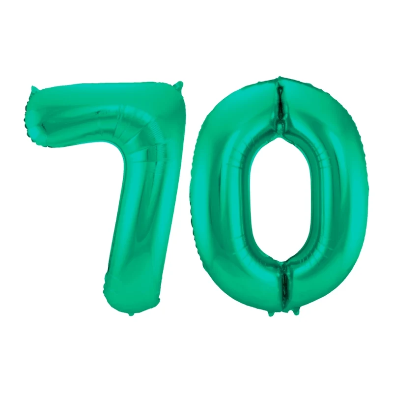 Folieballon 70 jaar metallic groen 86cm