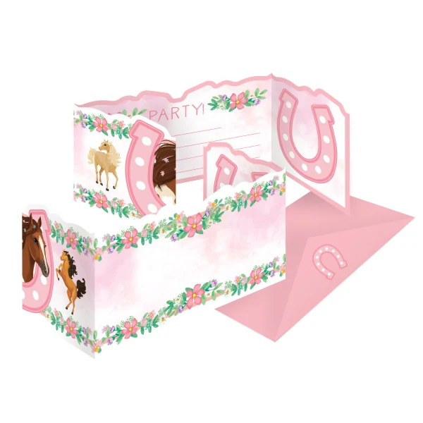 Uitnodigingen Paarden Beautiful (8st)
