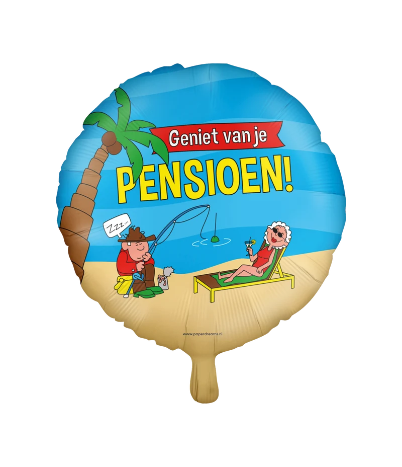 Folieballon 'Pensioen' Cartoon (46cm)