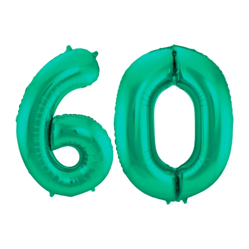 Folieballon 60 jaar metallic groen 86cm