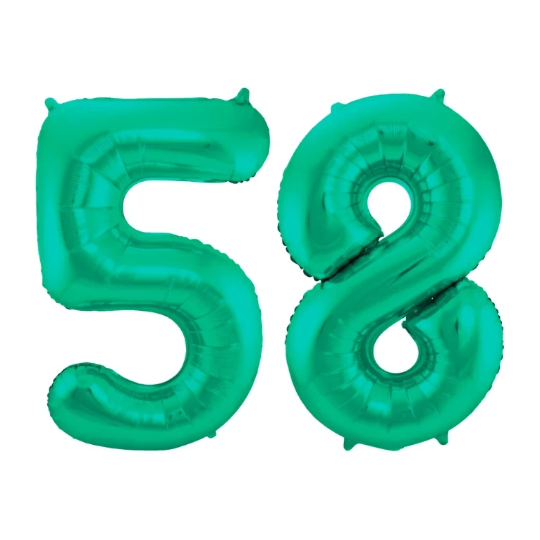 Folieballon 58 jaar metallic groen 86cm
