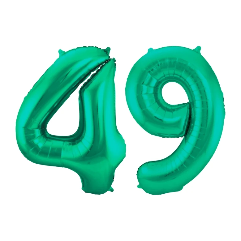 Folieballon 49 jaar metallic groen 86cm
