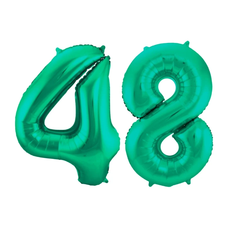 Folieballon 48 jaar metallic groen 86cm