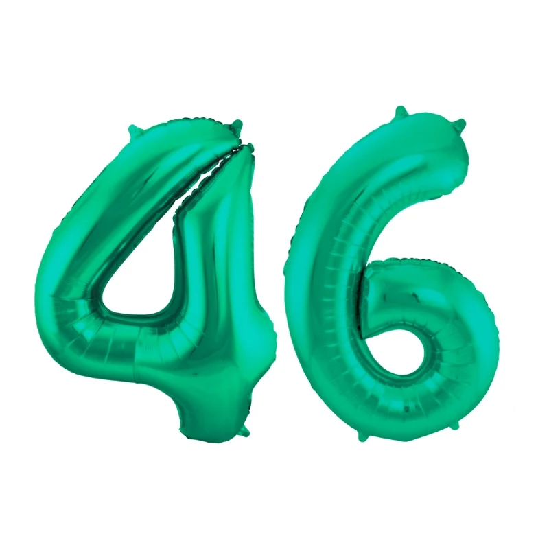 Folieballon 46 jaar metallic groen 86cm