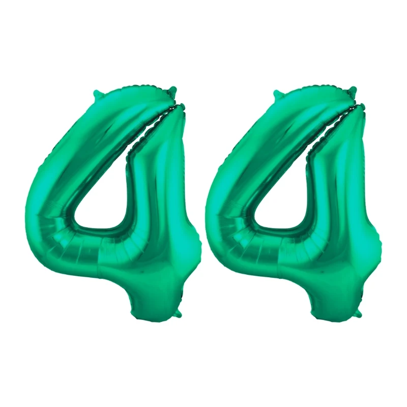 Folieballon 44 jaar metallic groen 86cm