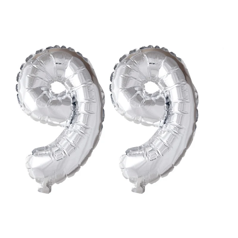 Folieballon 99 jaar zilver 41cm