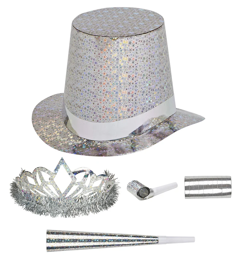 Versierset Happy New Year zilver