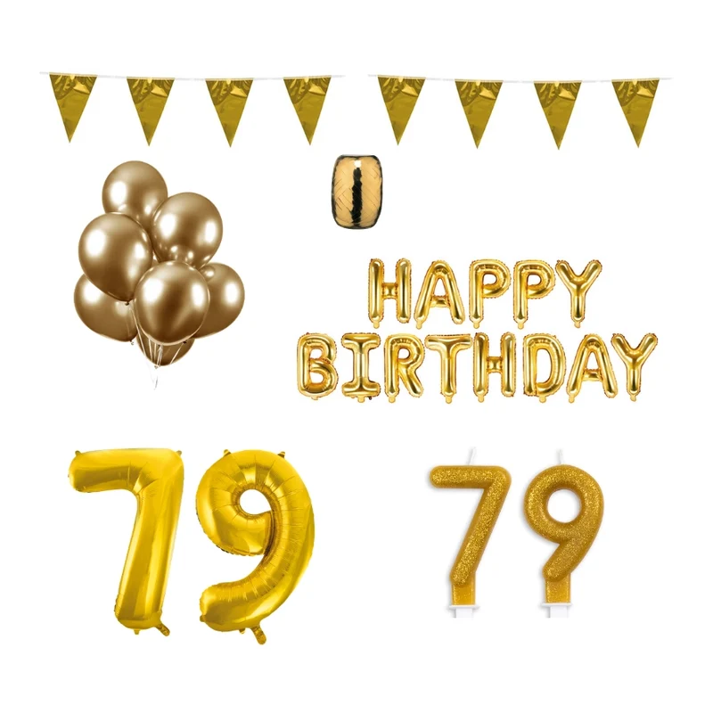 79 jaar Verjaardag Versiering Pakket Goud