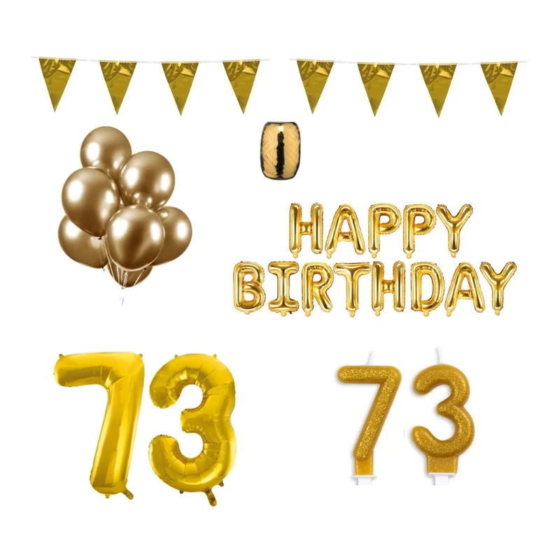 73 jaar Verjaardag Versiering Pakket Goud