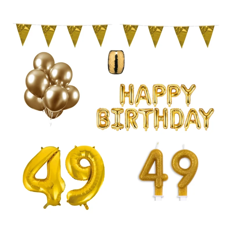 49 jaar Verjaardag Versiering Pakket Goud