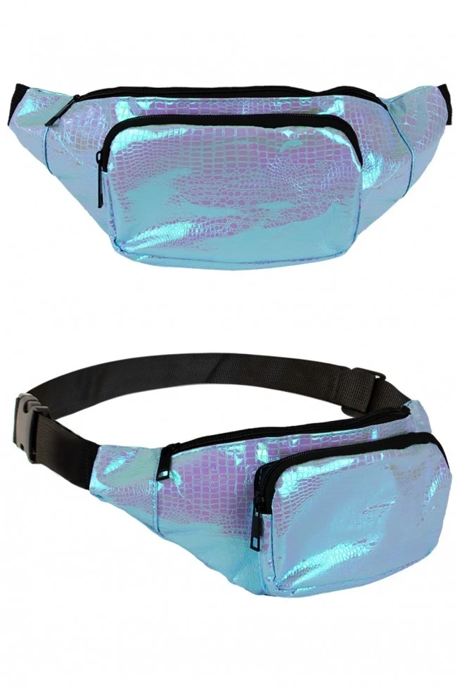 Heuptasje slangenleer print Turquoise