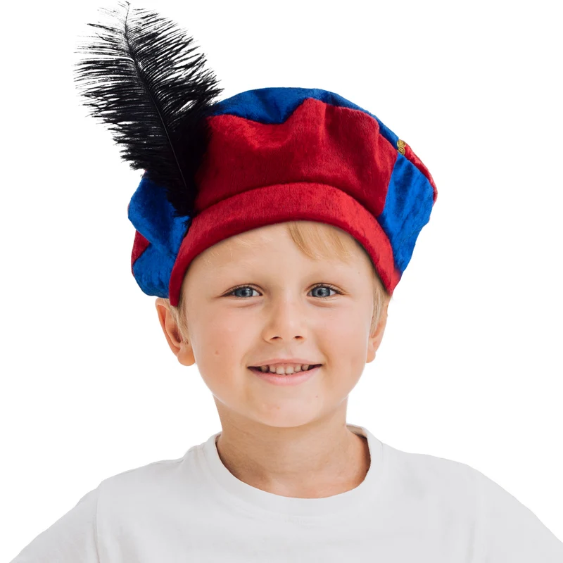 Pieten muts kind rood blauw