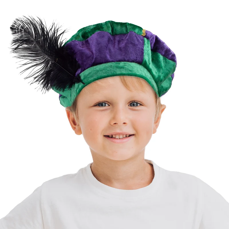 Pieten muts kind groen paars