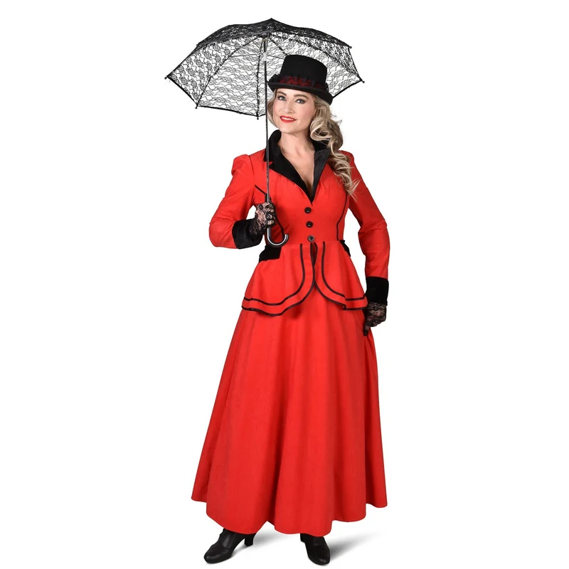 Victoriaanse dames pak rood
