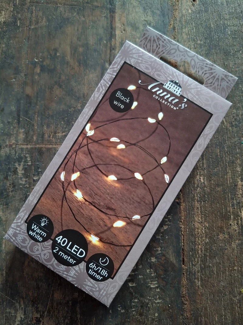 Zwart lichtsnoer - 200 cm - 40 LEDs