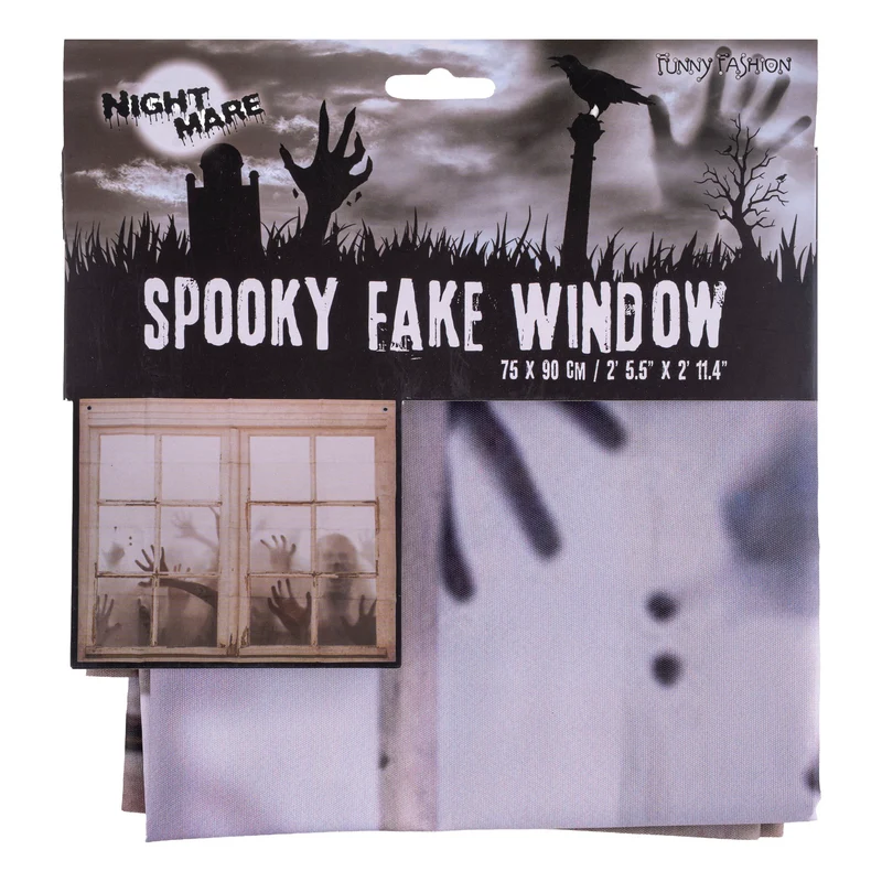 Halloween raamdoek met spookschaduwen 90x80 cm