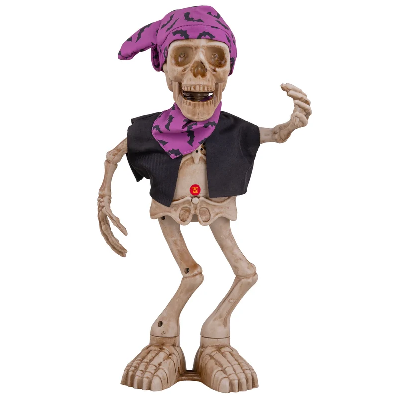 Dansend skelet 40 cm halloweendecoratie met lichtgevende ogen
