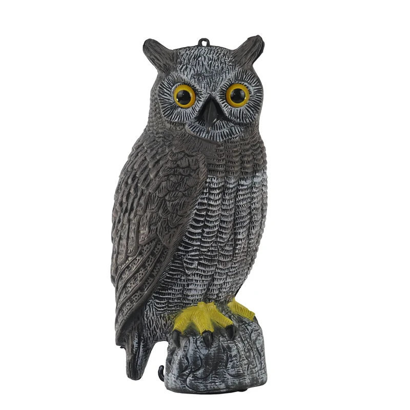 Uil decoratie grijs 40 cm van pvc