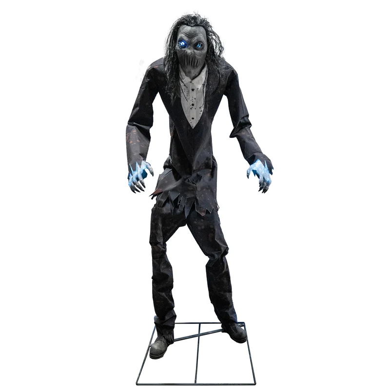 Staande zombie 230 cm met lichtgevende ogen