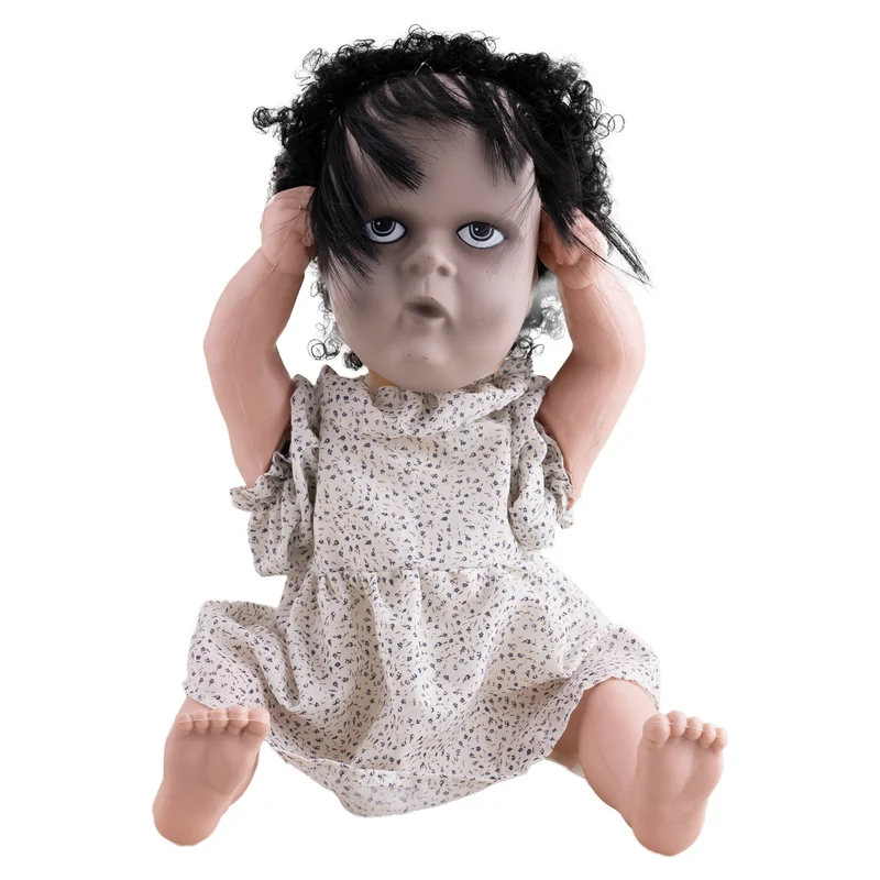 Horrorpop meisje met afneembaar gezicht 40 cm