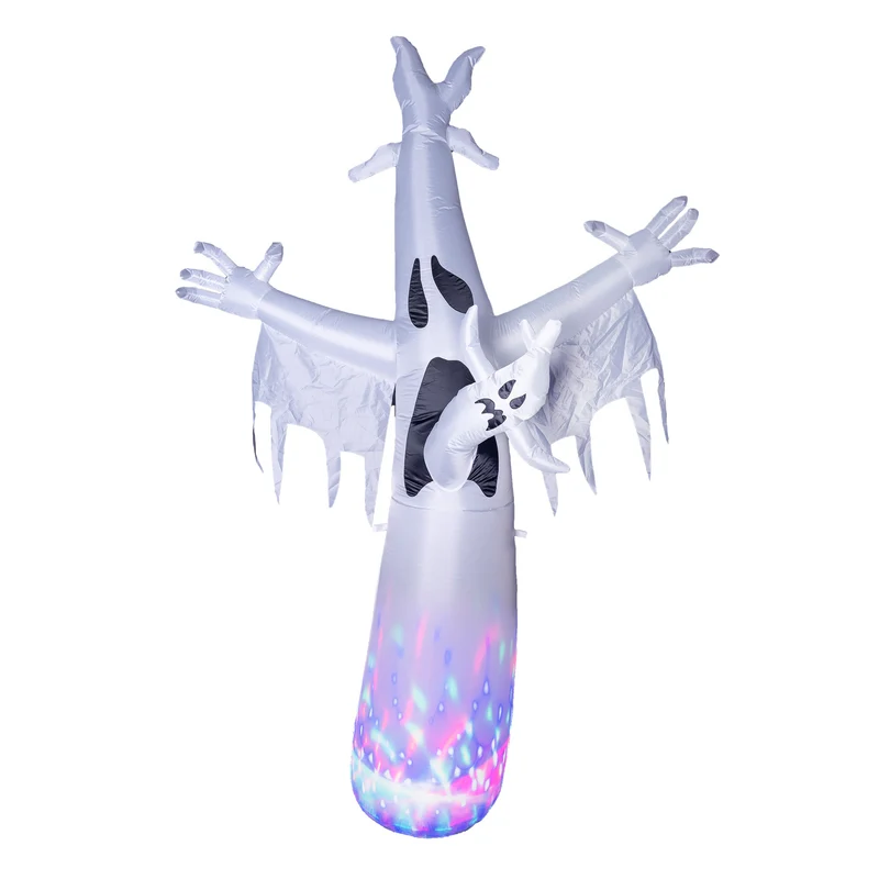 Opblaasbaar spook 245 cm wit met licht