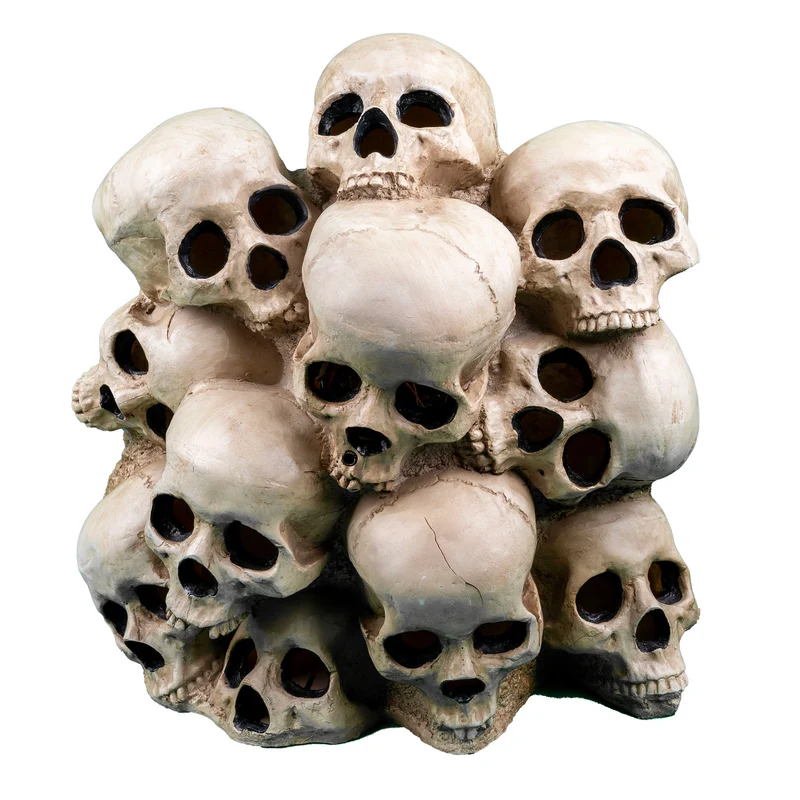Schedeltoren met rookslang 41 cm halloween decoratie