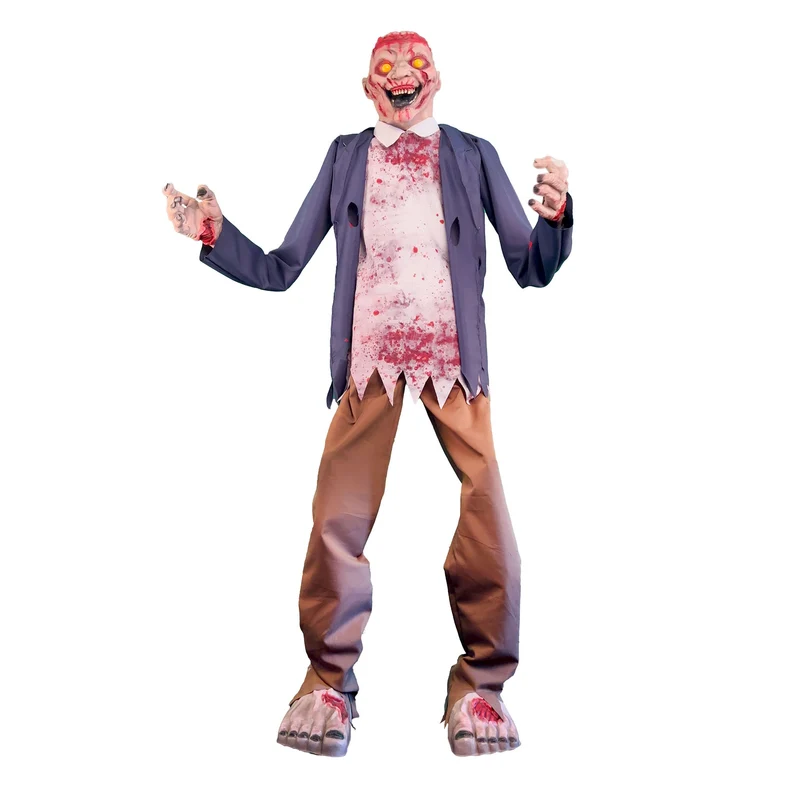 Zombie decoratiepop 215 cm met licht en geluid