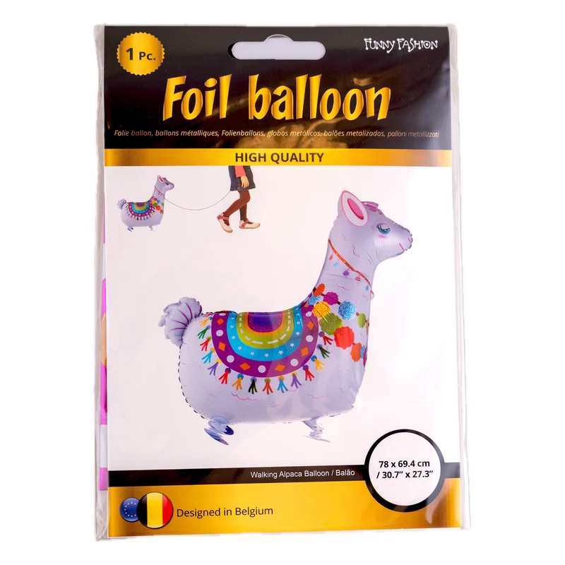 Folieballon wandelende alpaca 78 x 69,4 cm