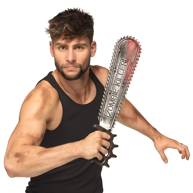 Nepkettingzaag Zombie killer 50 cm zilver met bloedspatten