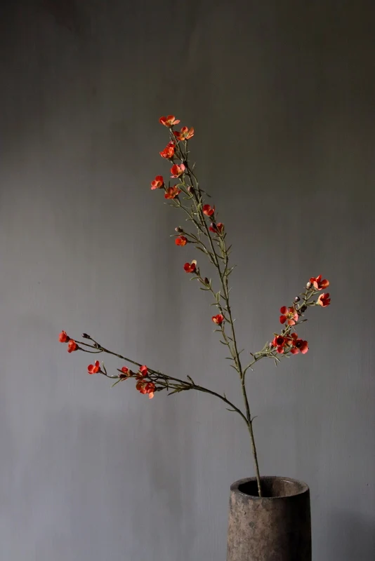Waxbloem kunstbloem oranje - 78cm