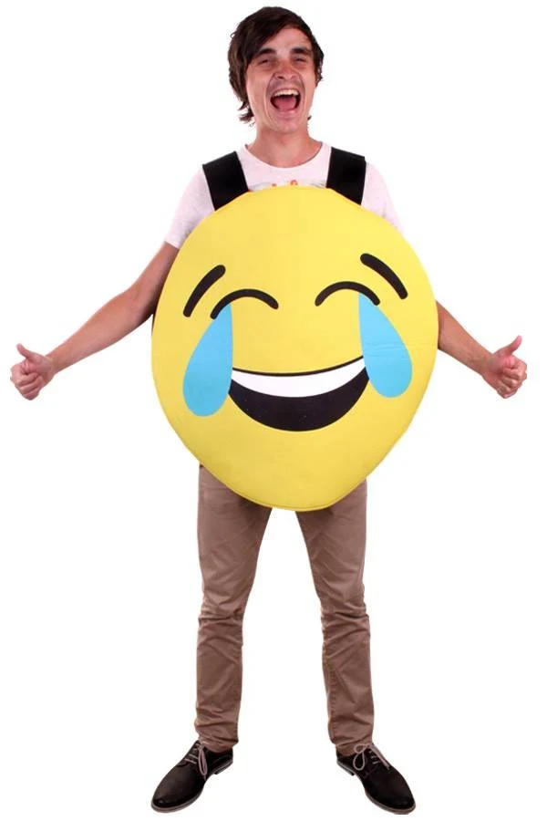Emoticon smiley lachend kostuum