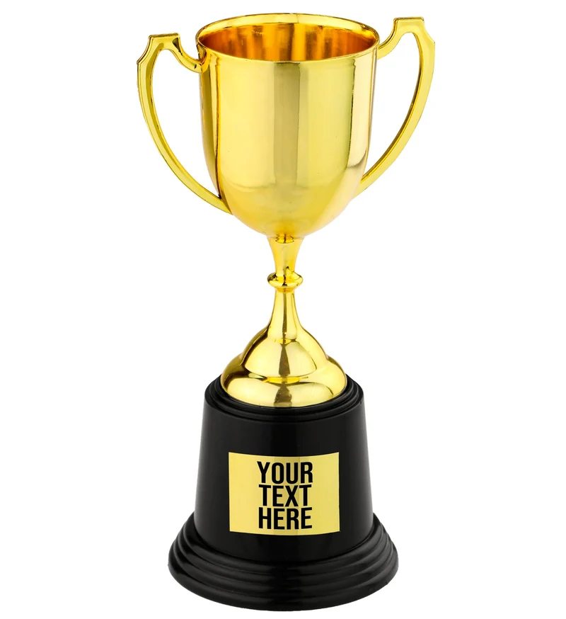 Nep trofee winnaar met etiket