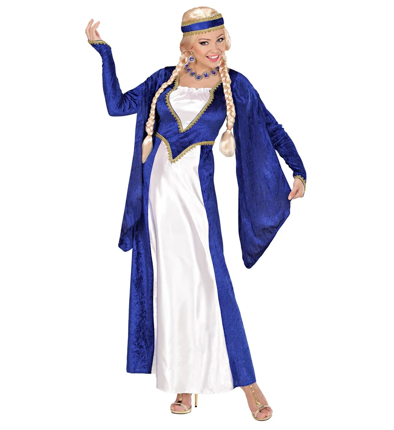 Middeleeuwse kasteel jurk blauw