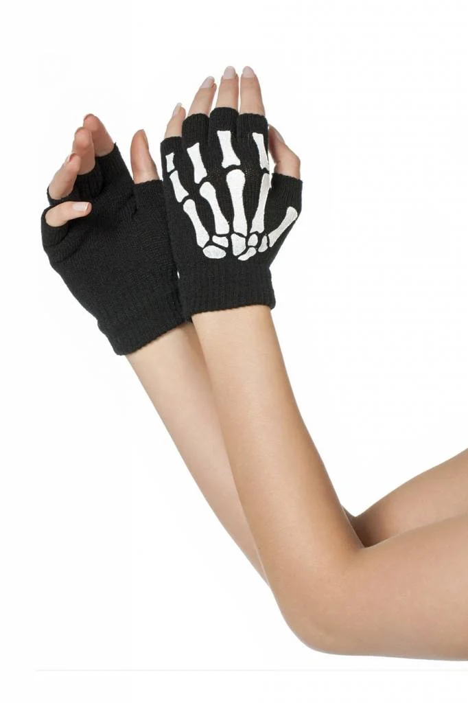 Vingerloze handschoenen Skelet