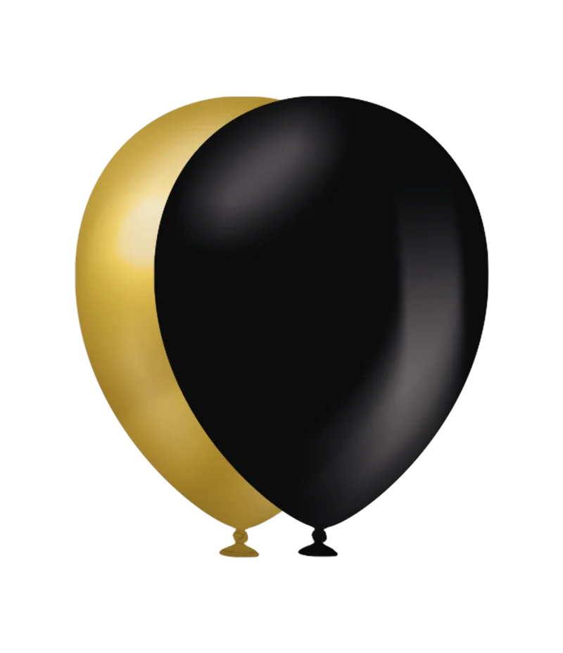 Ballonnen - 50 stuks - 30 cm - Goud Zwart