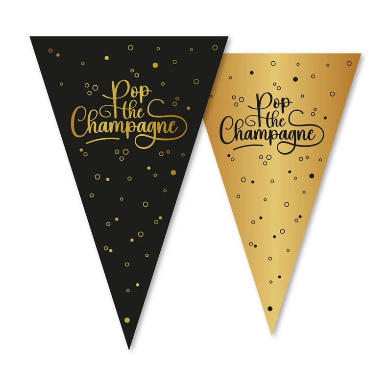 Pop the Champagne Vlaggenlijn / slinger - 10 meter vlaggetjes