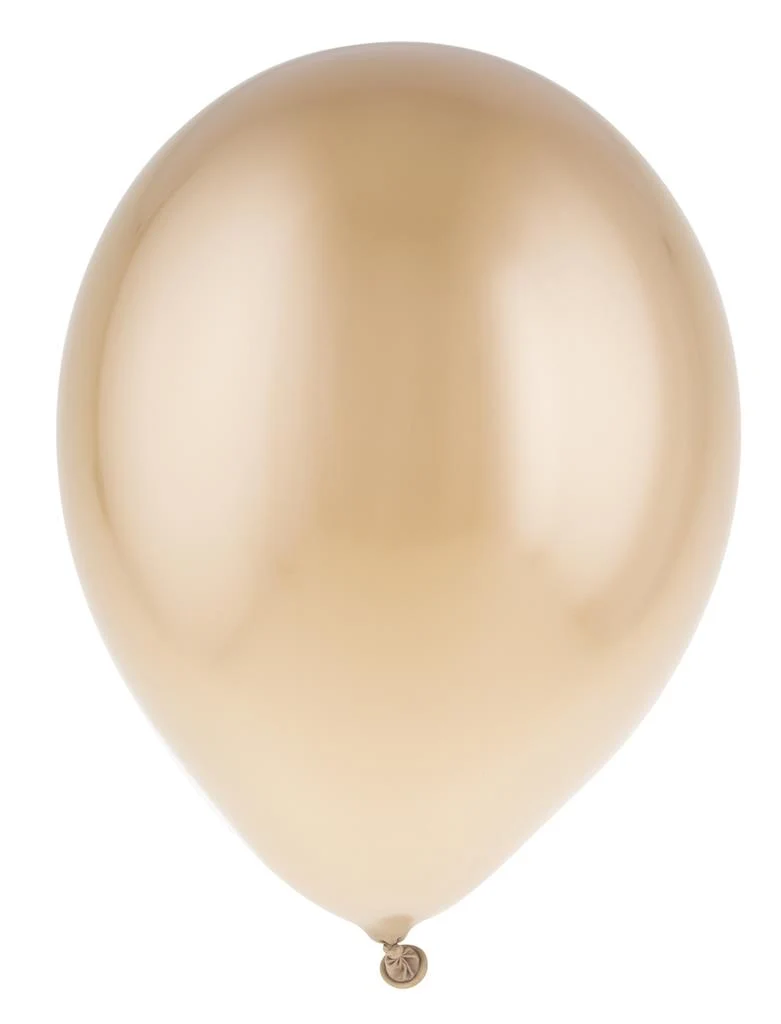 Chrome ballonnen goud 30,5 cm, 12 stuks