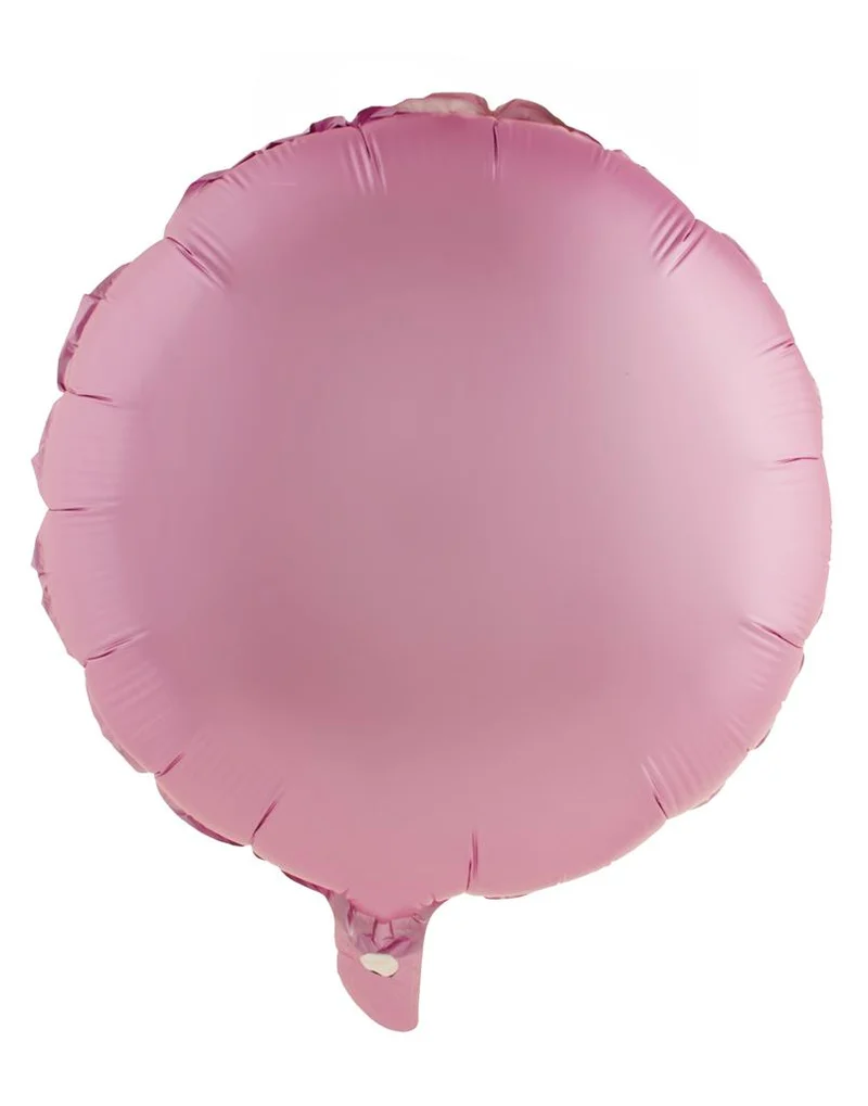 Roze folieballon rond 18 inch 52,7 x 46 cm