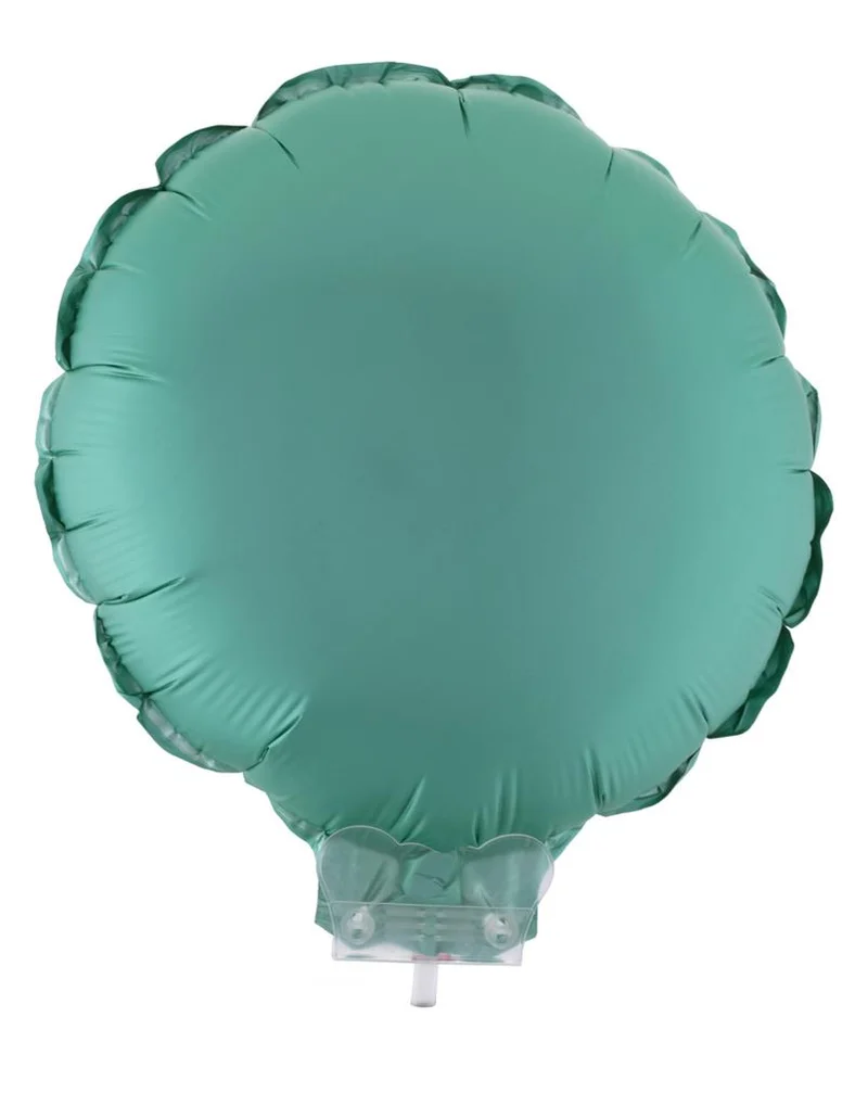 Folieballon rond groen 28 cm met stokje en houder