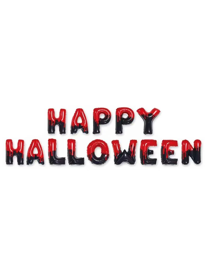 Ballonset happy halloween folieletters 16 inch rood zwart