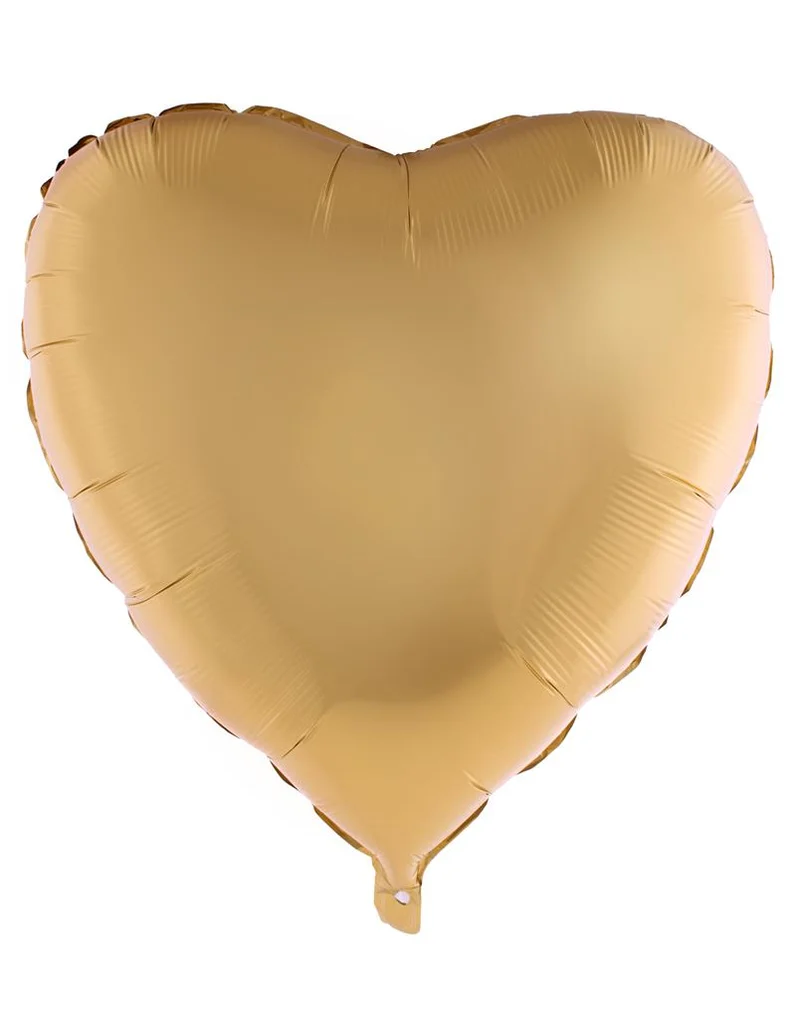 Folieballon hart goud mat 30 inch (80,5 x 75 cm)