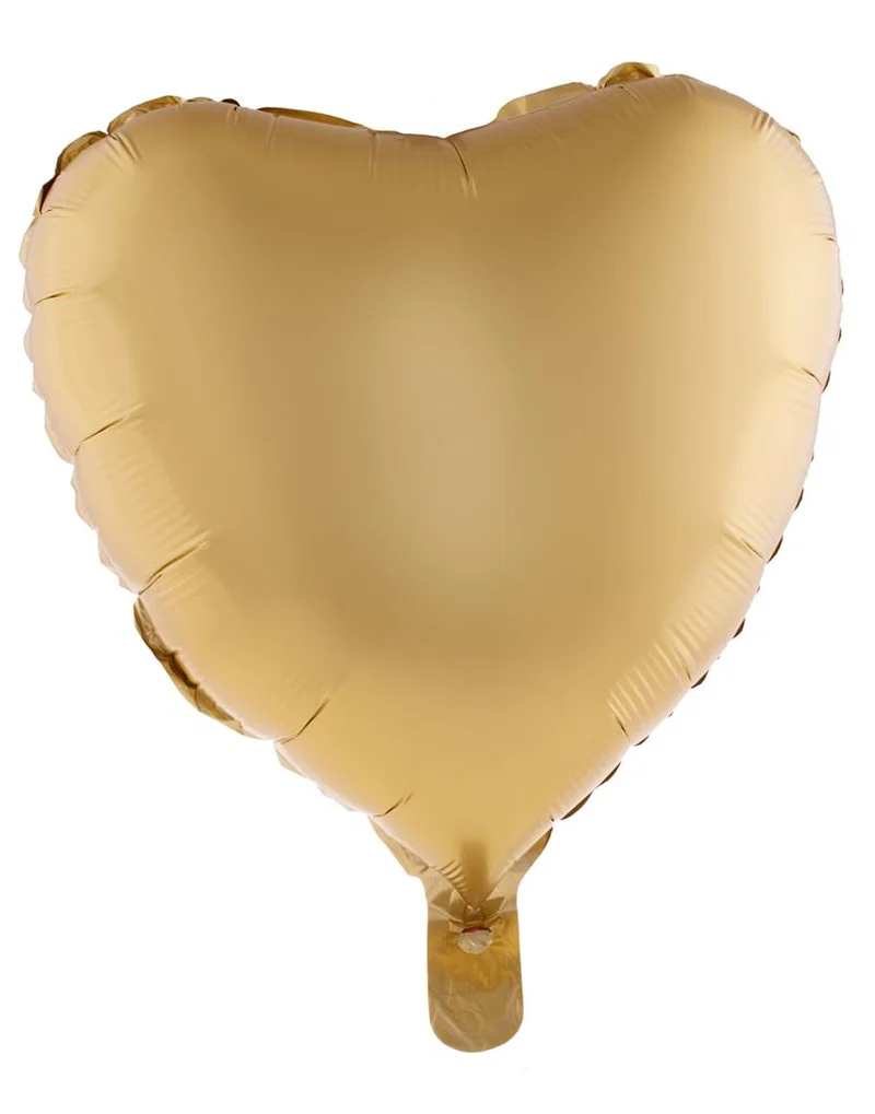 Folieballon hart goud mat 46 cm