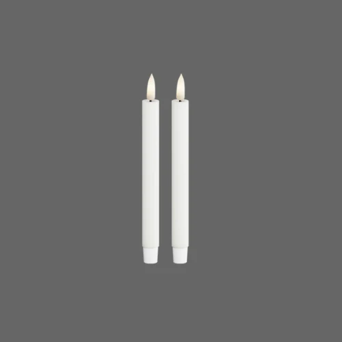 Led dinerkaarsen wit - 13x1,2cm - 2 stuks