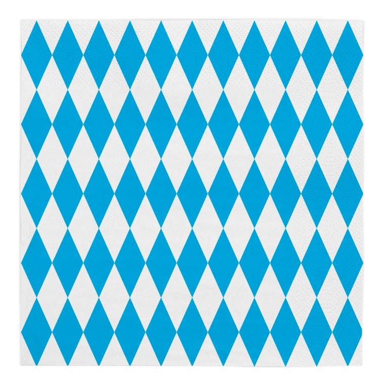Oktoberfest servetten - wit / blauw geruit - 20 stuks