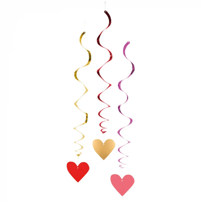 Swirl slinger hartjes - 3 stuks - 85 cm